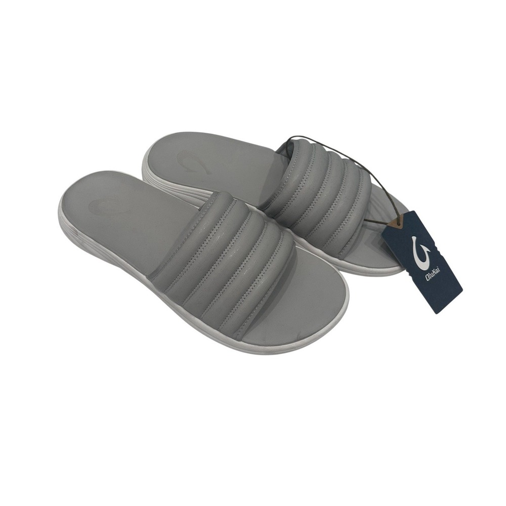 Olukai Komo Slide Men's Sandals Mist Grey Size 13 NWT
